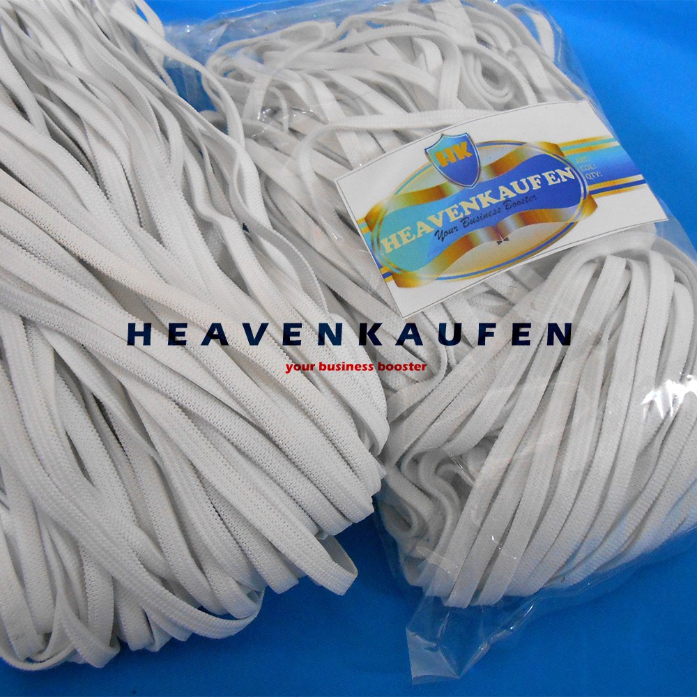 Karet Elastis Elastic 5 mm Putih Harga Per Rol isi 50 Meter Untuk Tali Masker Dll