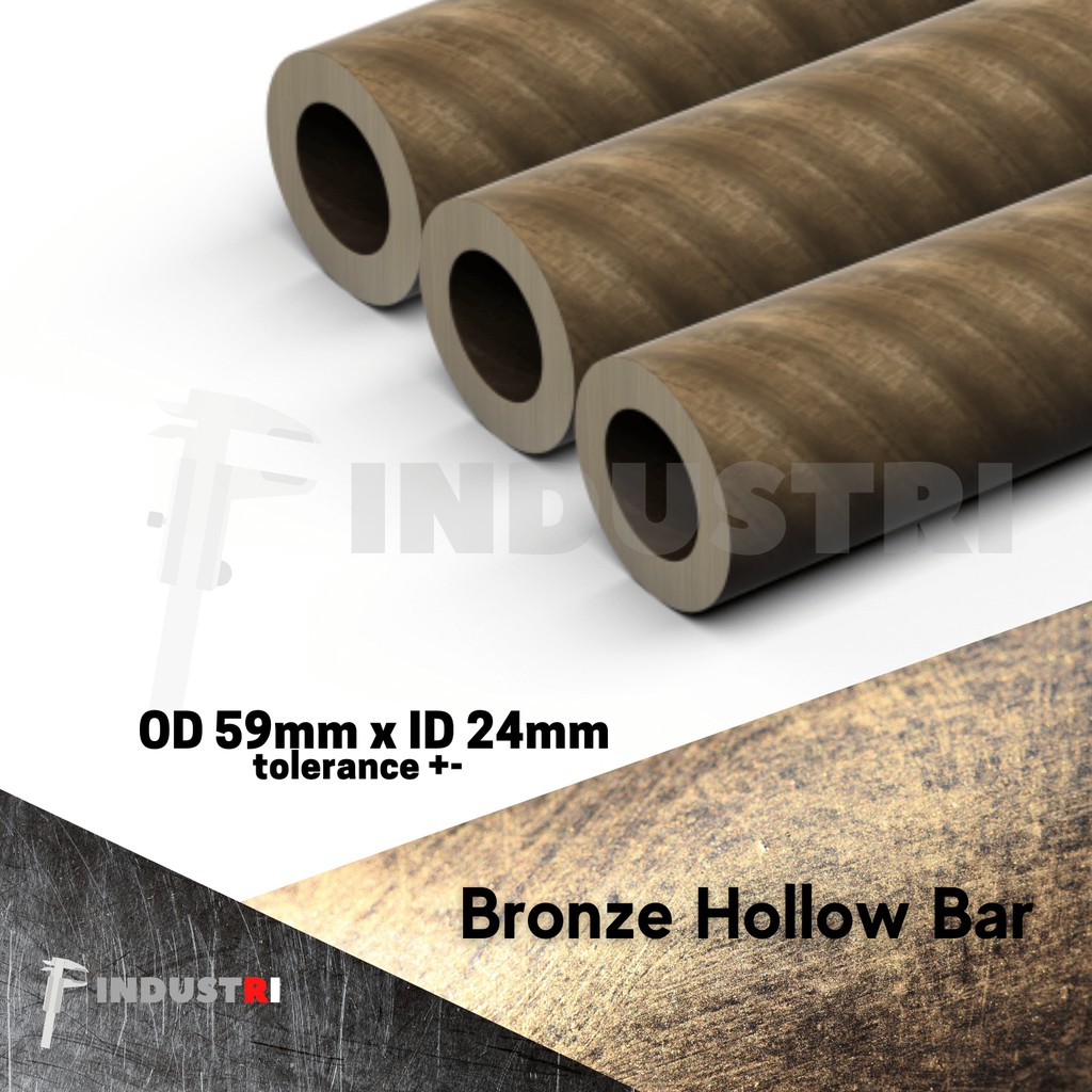 

AS Bronze Lubang ( ID 59mm x OD 24mm ) | Bronze Hollow Bar per 50mm