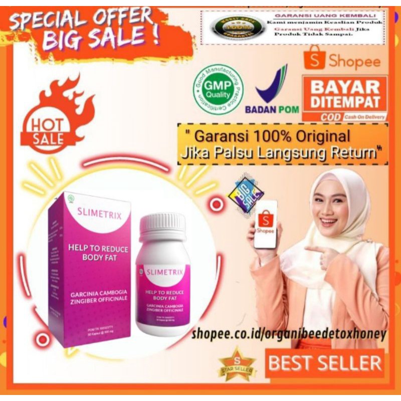 Jual Slimetrix Obat pelangsing asli badan dan membakar lemak tubuh