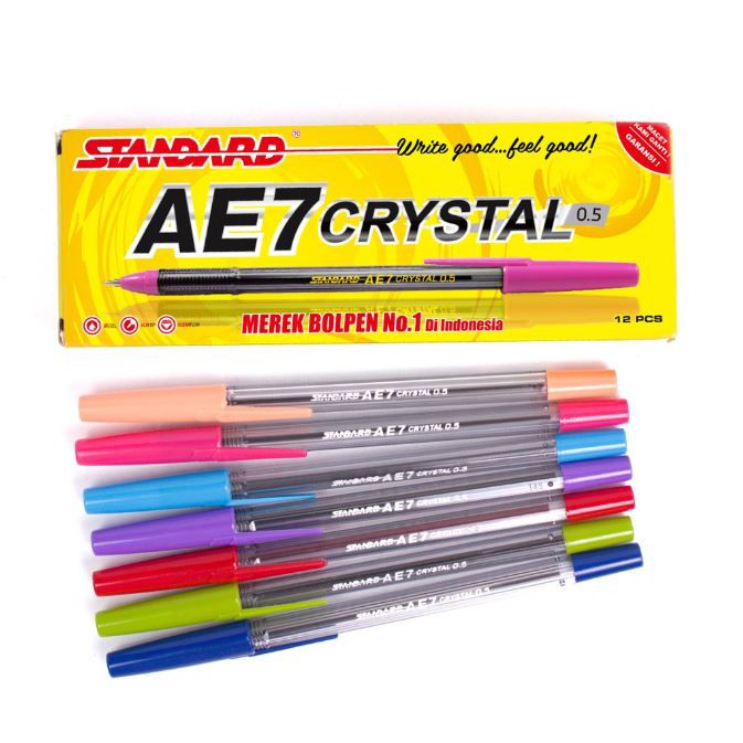 Standard Pen AE7 Crystal 0.5mm 12pcs (Harga Grosir Termurah!)