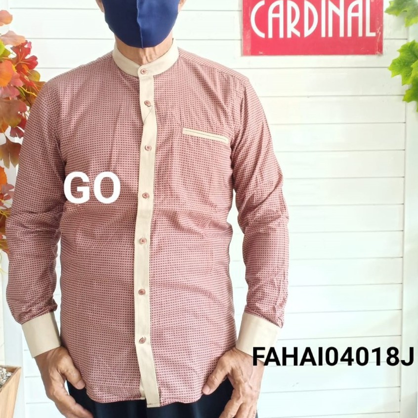 gos CARDINAL KEMEJA KOKO/TAQWA FORMAL Baju Muslim Pakaian Pria Slimfit Muslim Lengan Panjang Bagus