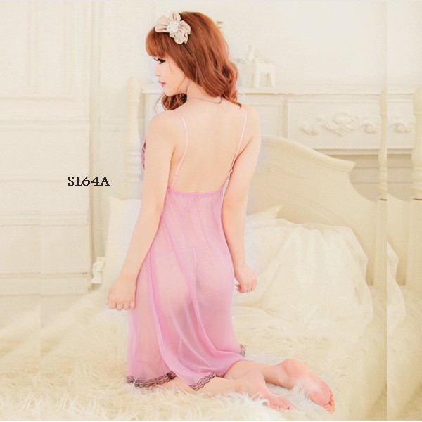 [PALING LARIS] LINGERIE SEXY BAJU TIDUR WANITA DEWASA SLEEPWEAR PINK SL64A