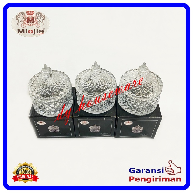 Toples Kaca Susun 3 Toples Kristal Permen Mini Miojie