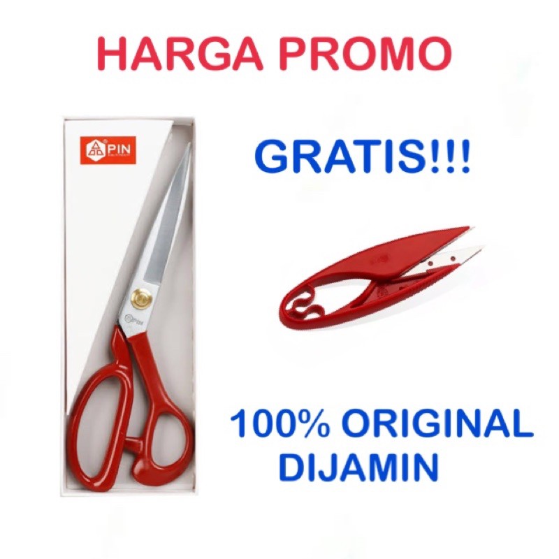 Gunting Potong Bahan Kain Gunting Pin Merah 1094 1194 High Quality 8” 9” 10”