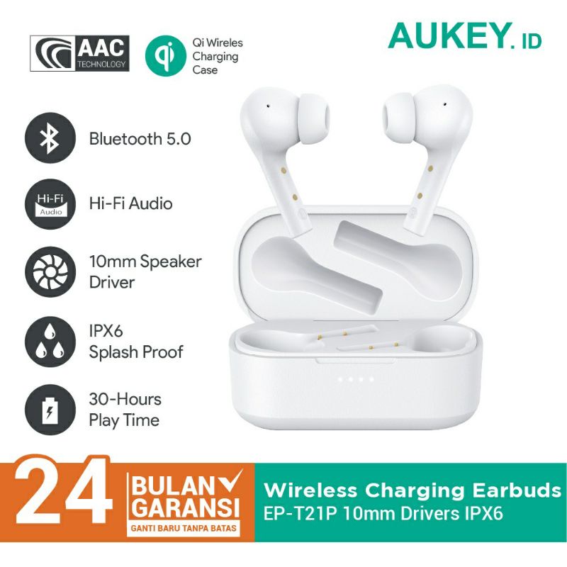 Aukey Headset / TWS EP-T21P Wireless Charging Earbuds 10mm Drivers IPX6