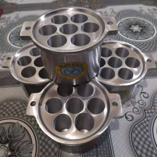 Wajan/Cetakan/Alat sostel mini (SOSIS TELUR)  lubang 7 , kedalam 8cm diameter 3,1cm