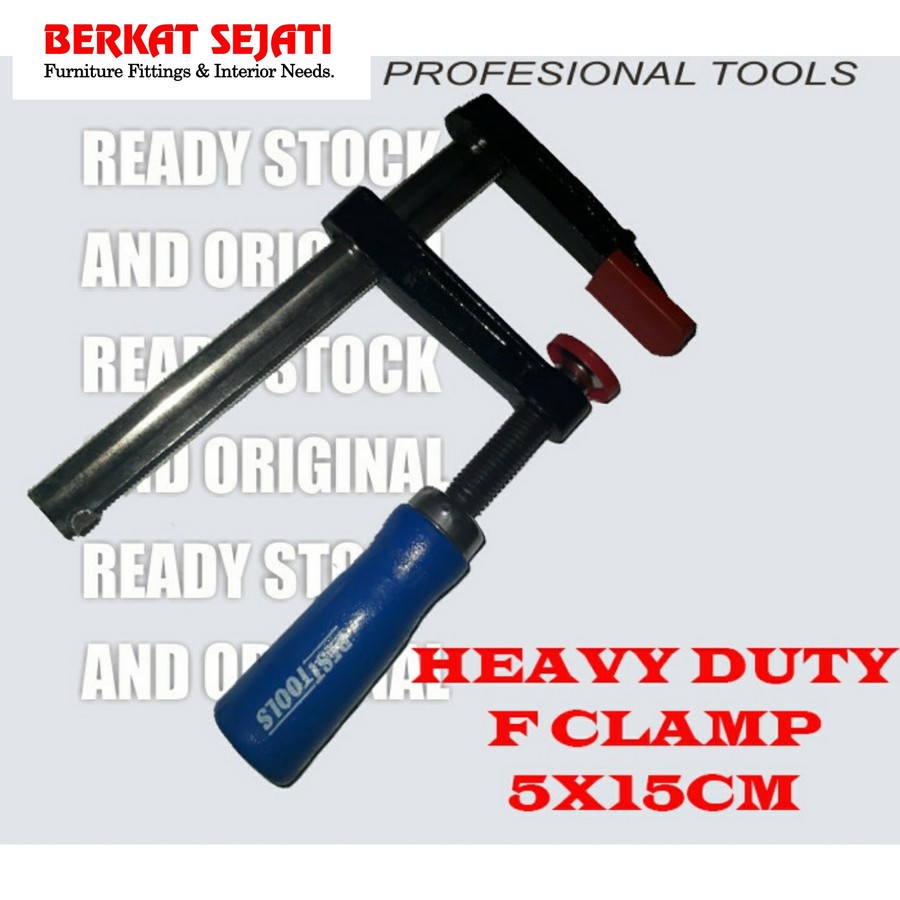 Catok F Clamp Klem Kayu 50 x 150 MM 5 x 15 CM Super Premium Heavy Duty