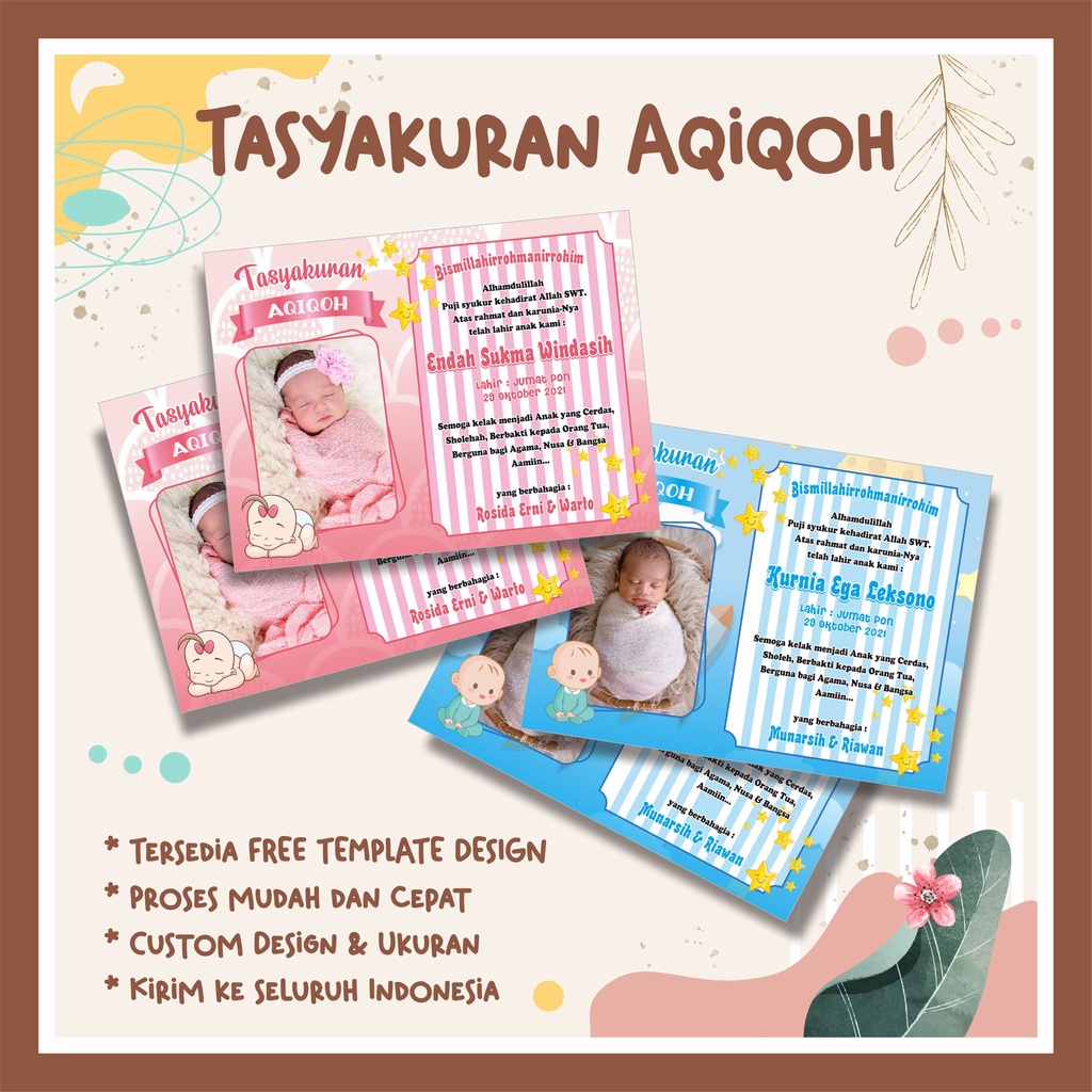 Stiker Tasyakuran Aqiqah Sticker Ucapan Aqiqoh Kotak