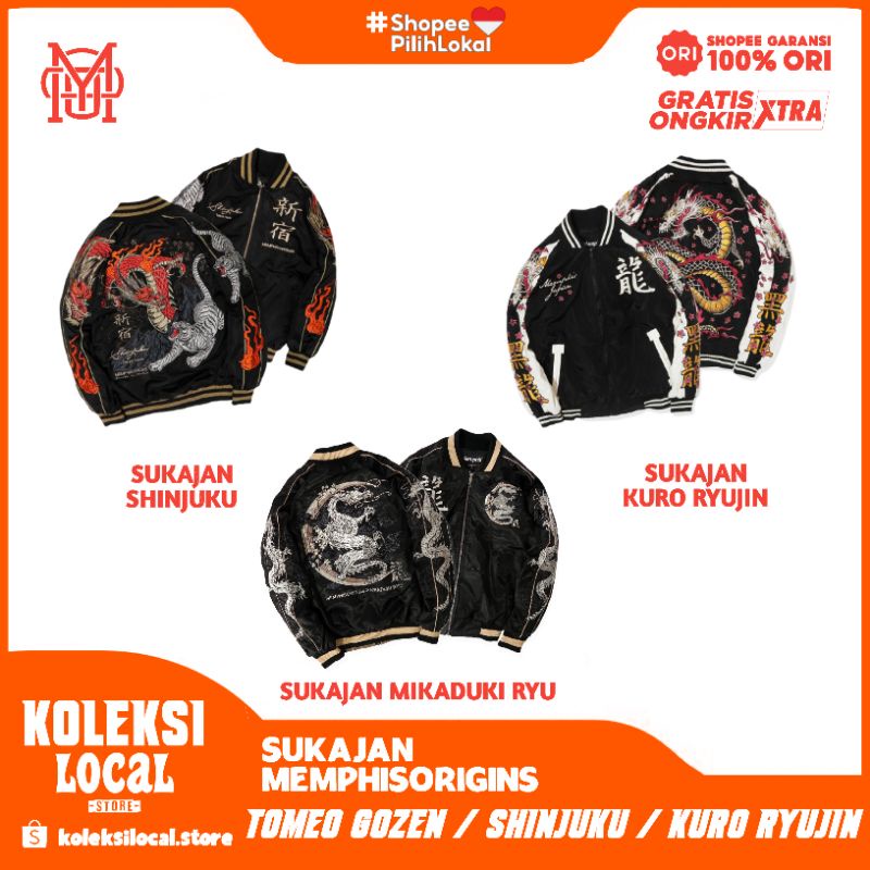 Sukajan Mikaduki Ryu // Sukajan Shinjuku // Sukajan Kuro Ryujin Memphisorigins