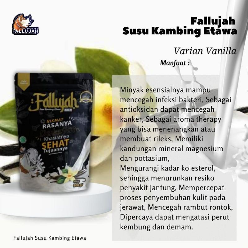 

FALLUJAH SUSU KAMBING ETAWA VARIAN RASA VANILLA 500 gr