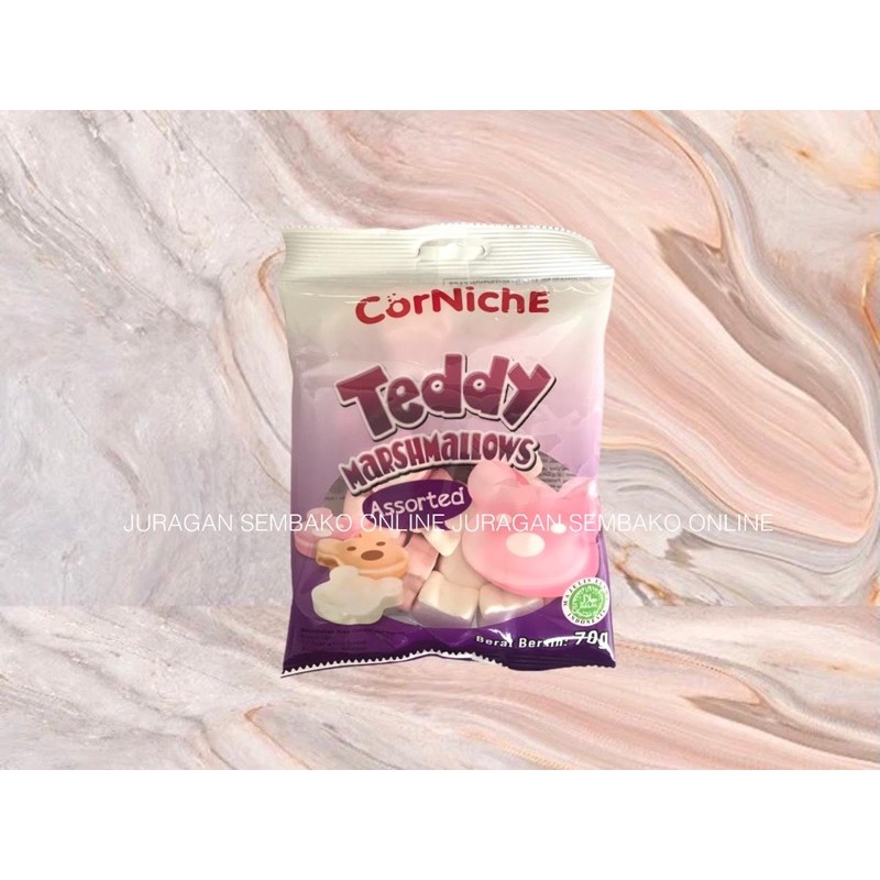 CORNICHE TEDDY marshmallow assorted 70 gr / marshmallow teddy / corniche marshmallow