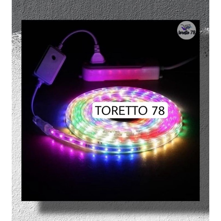 Lampu LED Strip Selang Warna Warni 3528 2835 220V + adaptor 10M