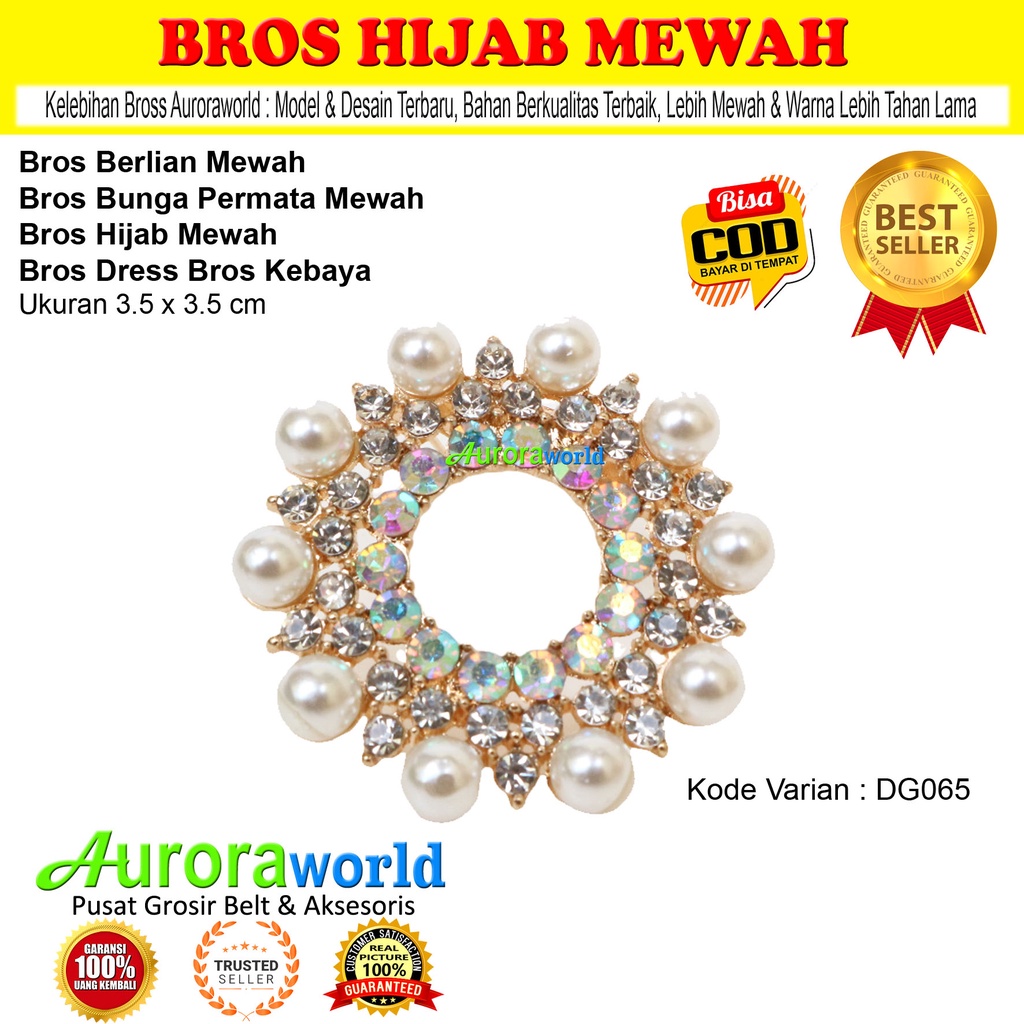 Auroraworld Bros jilbab kebaya hijab bross baju mewah terbaru bisa cod broch hijab premium untuk kemeja blazer kebaya tunik gamis