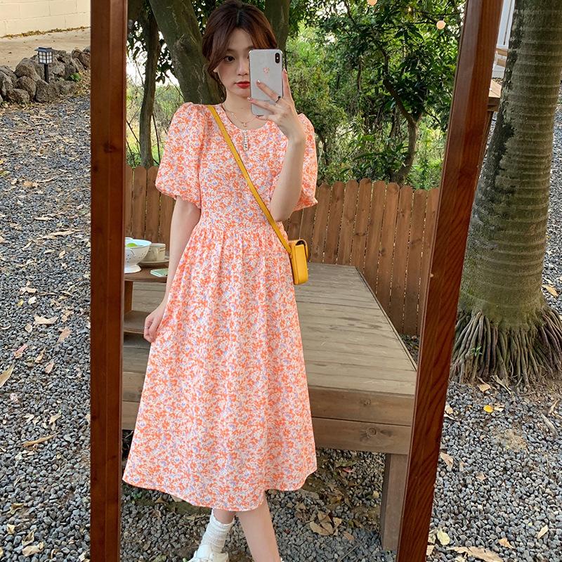 LADYSHOP [COD] D217 ORANGE ELEGANT DRESS