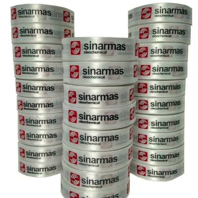 

Label pita satin 2 cm dengan 2 warna tinta
