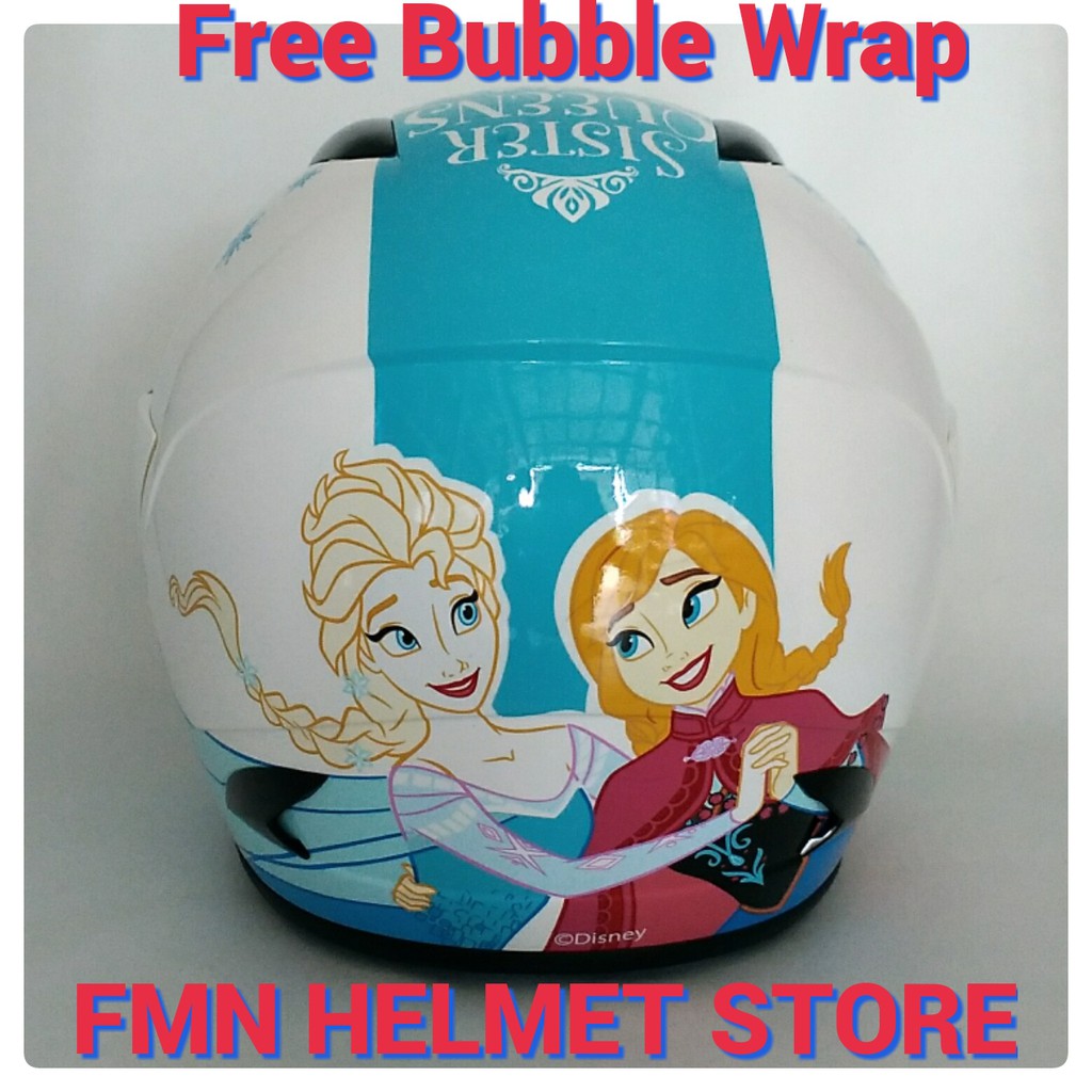 Helm Anak MDS Sport R3 Jr Frozen Queen White Blue Half Face