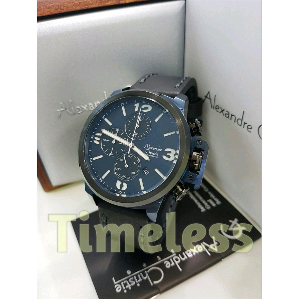 Ready jam tangan pria alexandre christie ac 6280 MC Black Blue Limited