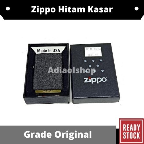 Korek Api Zippo Hitam Motif Kasar 3845.20