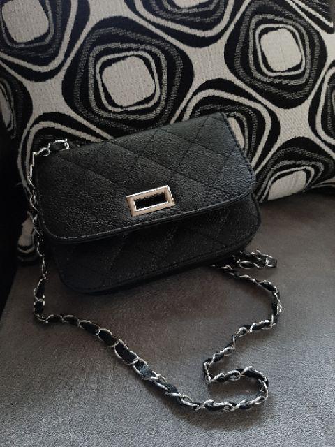 TAS SELEMPANG WANITA KULIT IMPORT HITAM MALEA TA006B5 