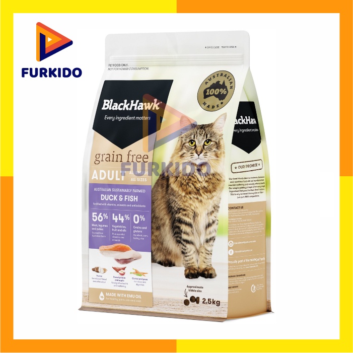 Blackhawk Cat Grain Free Duck &amp; Fish Salmon 6 KG / Makanan Kucing