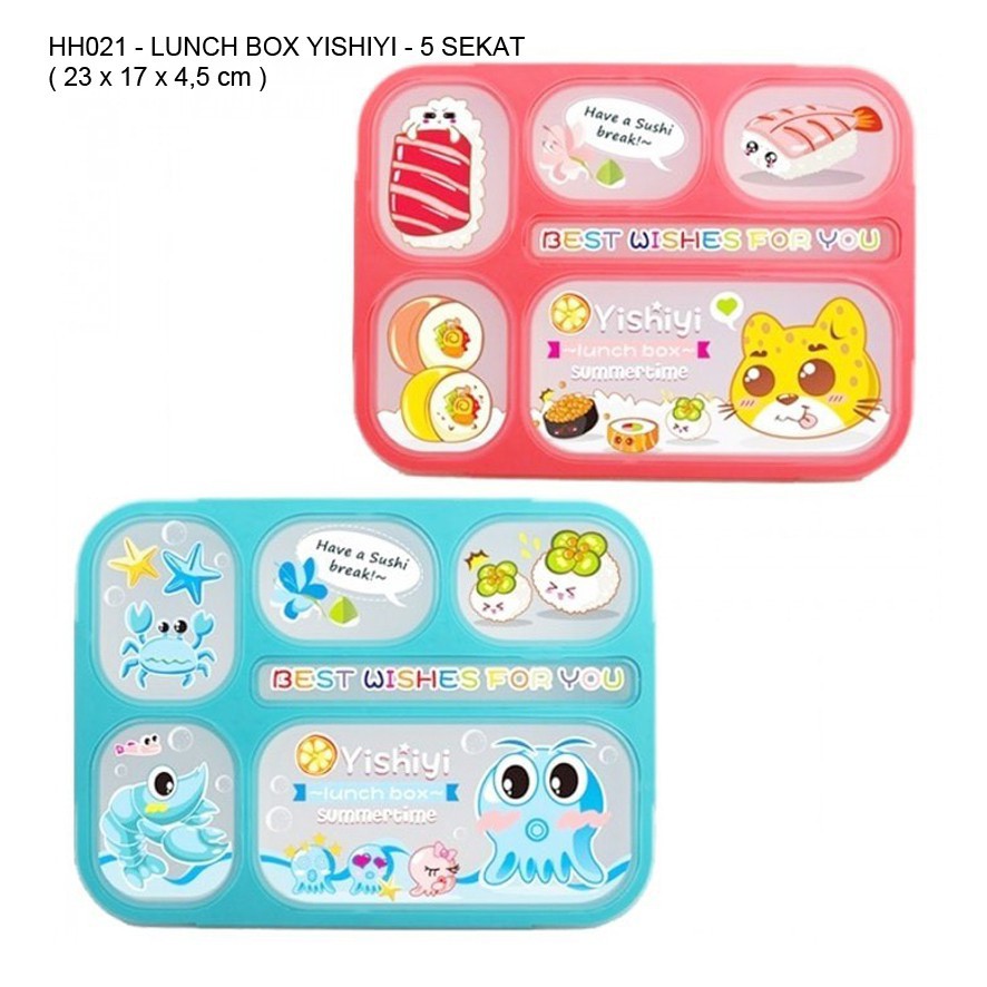 Yishiyi Lunch Box 5 Sekat 589 / Kotak Makan Anti Bocor