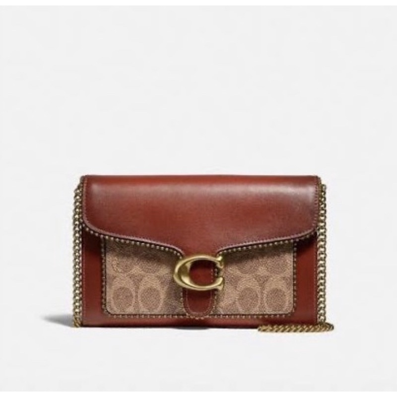 Coach Tabby Chain Clutch In Signature Canvas With (6909)