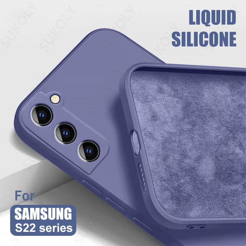 Casing Bahan Silikon Cair Untuk Samsung S21 22 FE Ultra Plus