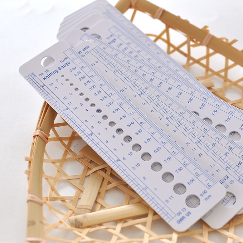 Knitting Gauge Ruler Plastic Needle Penggaris Plastik Rajut