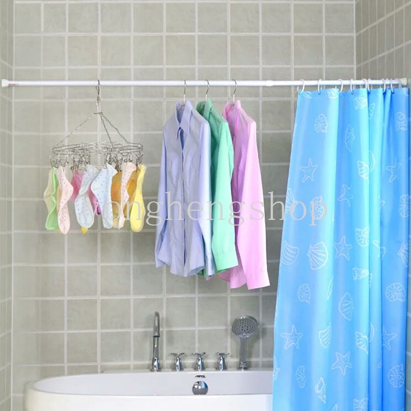 Tiang Tirai Shower / Lemari Pakaian Multifungsi Adjustable Extendable Untuk Kamar Mandi