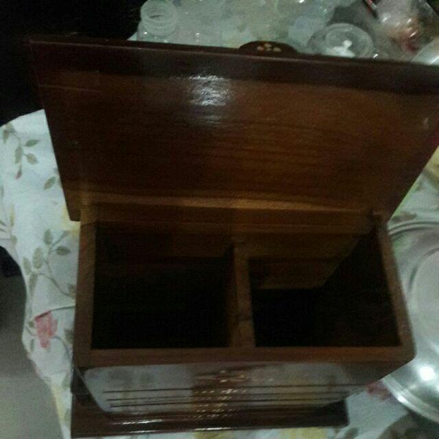 Tempat Sendok Garpu Kayu Jati Motif Cukit