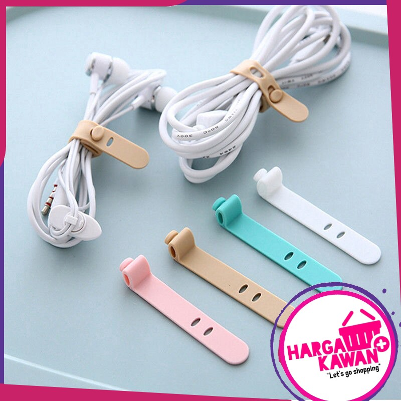 4Pcs / Lot Strap Pengikat Kabel Data Bahan Silikon a45k