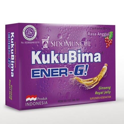 Kuku Bima Ener-G! Anggur Ginseng Royal Jelly [4.5 gr per sachet ] Sidomuncul