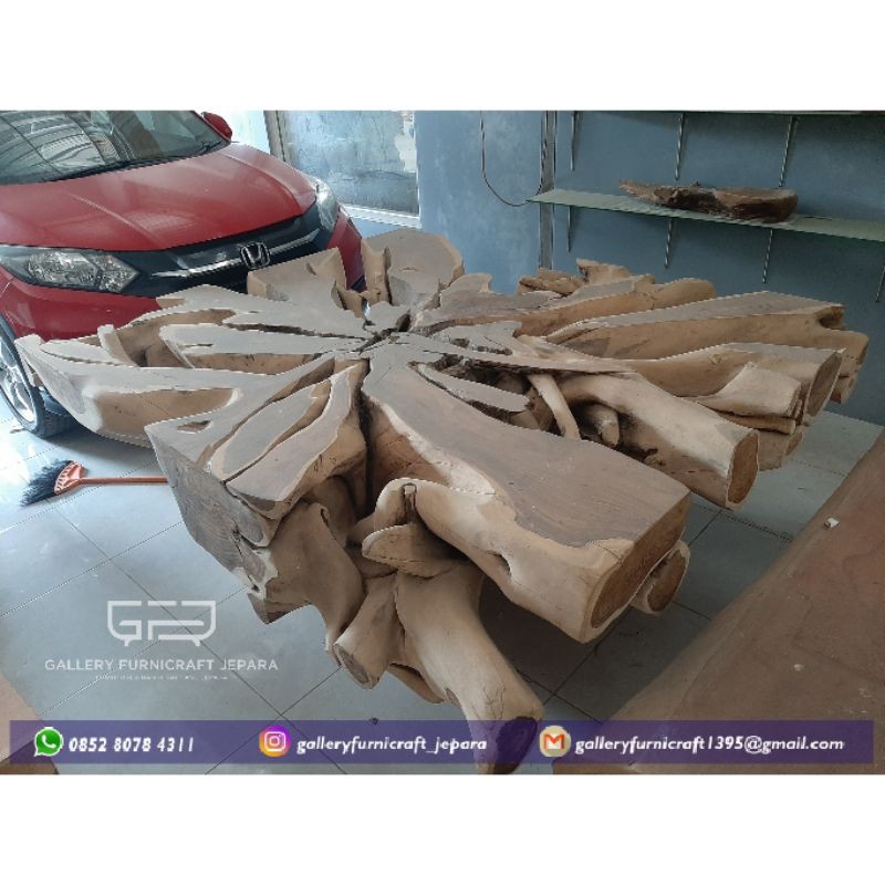 Meja Makan Akar Sonokeling Solid