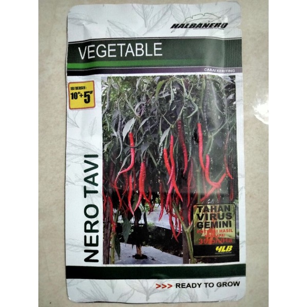 Benih Cabe Merah Keriting NERO TAVI 15 Gram (2700 Biji) Halbanero - Bibit Cabai NERO TAVI - Cmk NERO