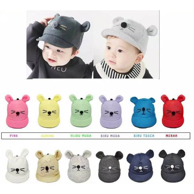 Topi anak Bayi Karakter Kucing Laki Laki Perempuan Lucu Usia 0 1 2  Tahun