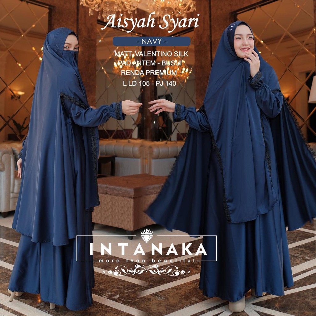 Aisyah Syari Gamis Muslimah Free Niqab by Intanaka BTC