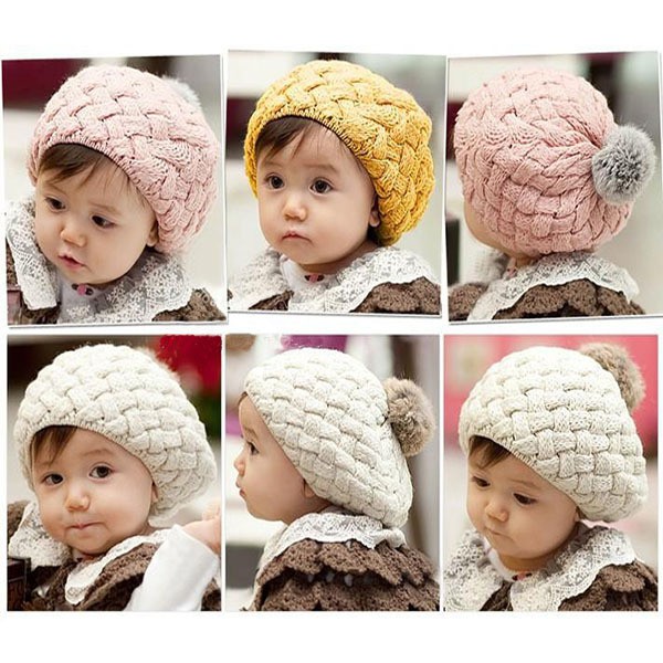 Korean Pineapple Topi Rajut Pom Pom Bayi Balita Anak 1- 3 tahun_Cerianti