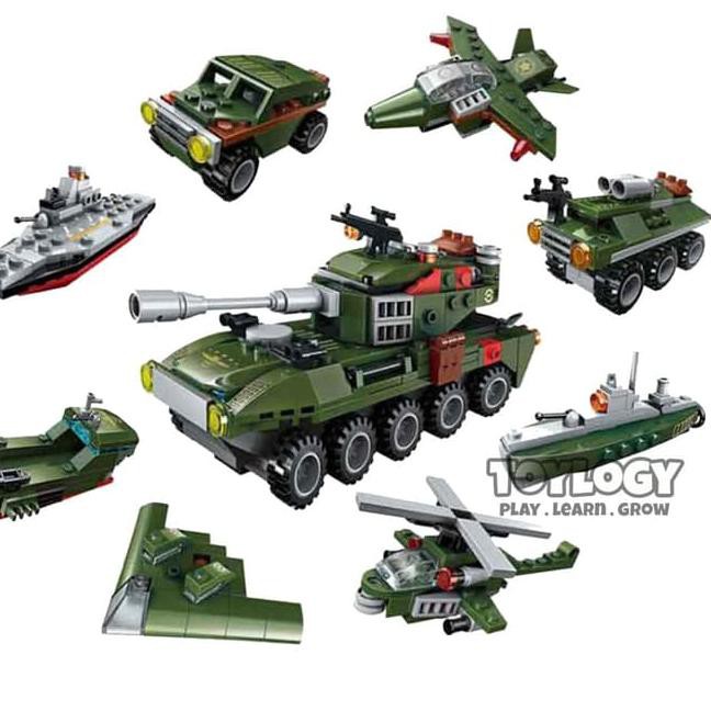 ` 8RC Mainan Block Anak Qman Amphibious Panzer Tank 8in1 Balok Brick 1803 Harga Termurah'