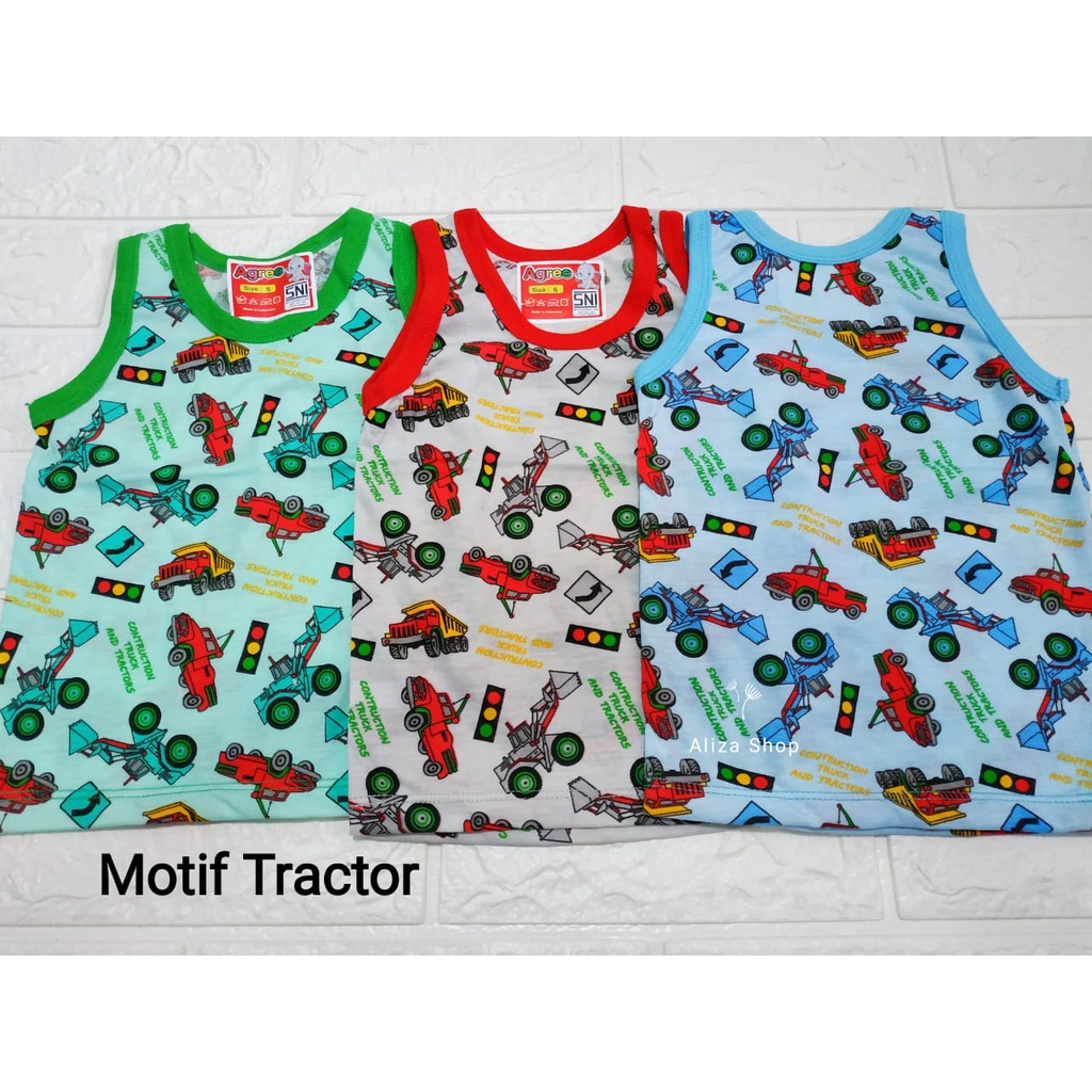 Kaos Dalam Anak Bayi Merk Agree SNI Singlet Motif Size S - XL