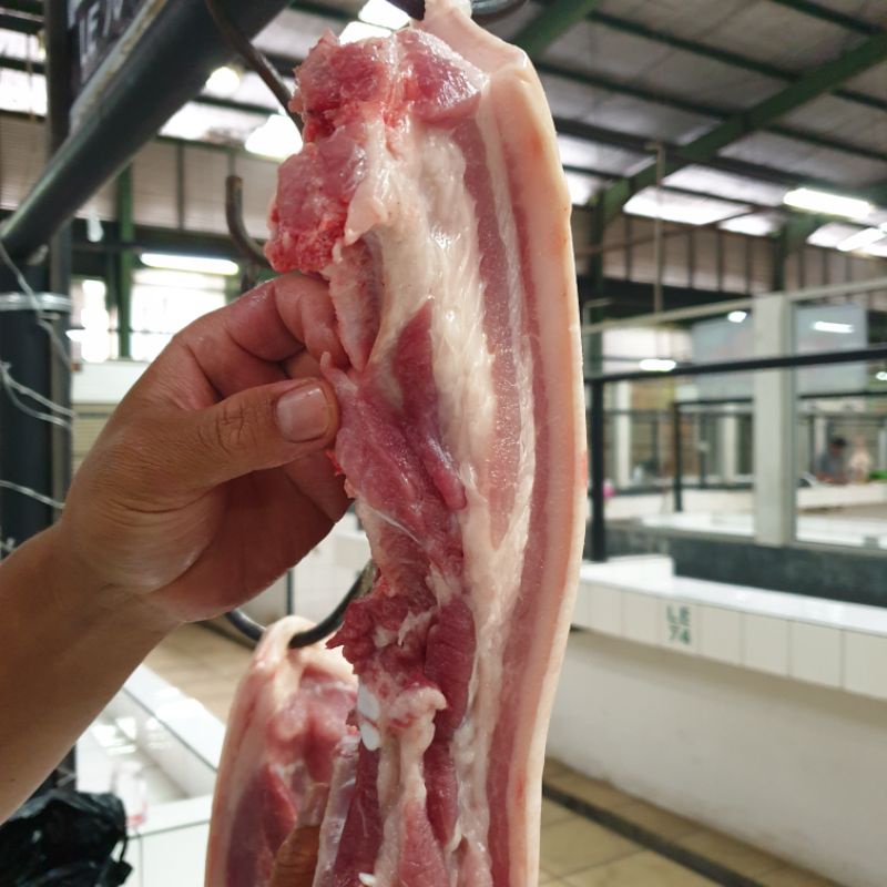 

Samcan Samcam Sancam Sancan Samsan Samsam Pork Belly Daging Perut Babi Pink Super Fresh Segar