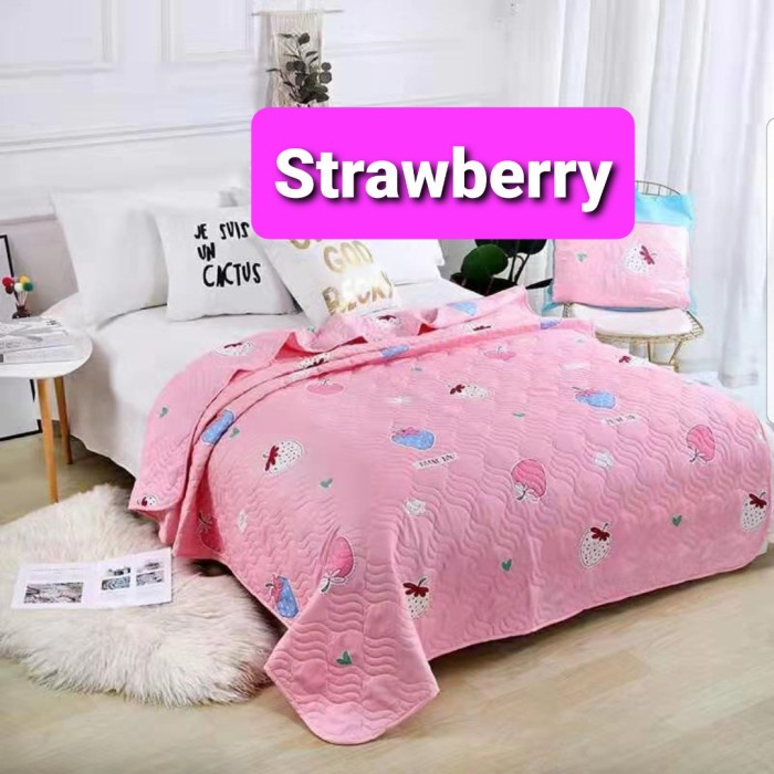 Selimut Dewasa Bed cover selimut full quilting s38(Y0C9) Selimut Selimut Tebal Jumbo Selimut Tebal L