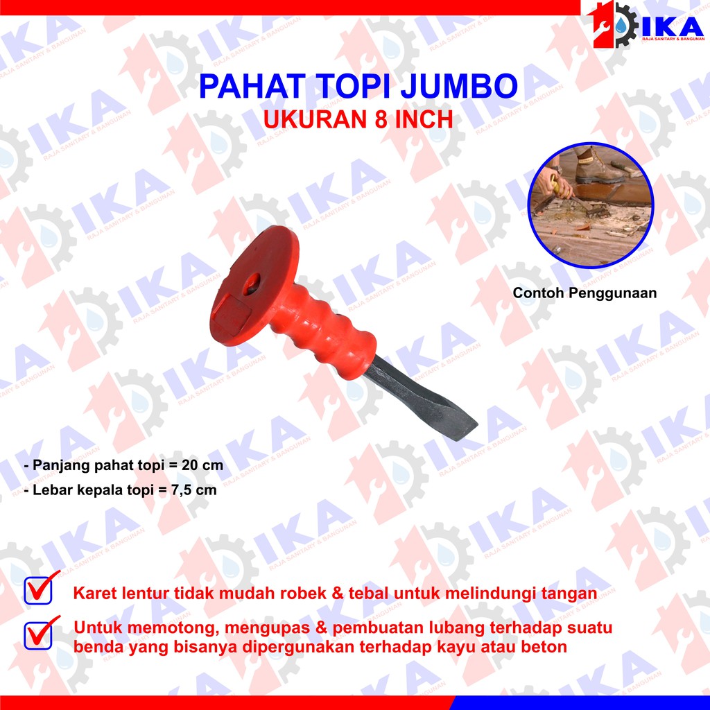 Camel Pahat Batu Beton Bulat Pipih Lancip  8 10 12 inch Pahat Topi Tembok ALAT PAHAT BETON 12 INCI TOPI KARET BESAR TEBAL PAHAT 8 INCH BETEL TEMBOK DINDING BETON