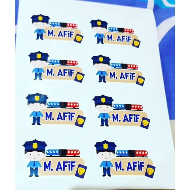 

STICKER NAMA ANAK, TEMA : POLICE