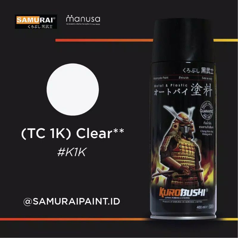 PILOX CAT SEMPROT SAMURAI PAINTS CLEAR K1K/VERNISH ISI 300CC