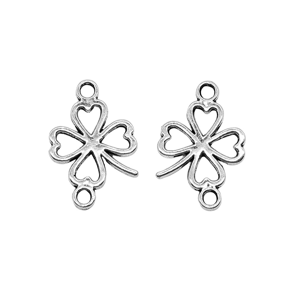 1 Pcs Liontin Konektor Handmade Model Hollow Clover Untuk Membuat Perhiasan Diy