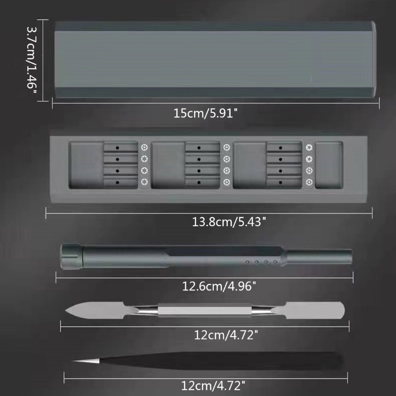 Zzz 44 IN 1 Set Mata Bor Obeng Mini Magnetik Presisi Detachable Dengan Kotak Penyimpanan