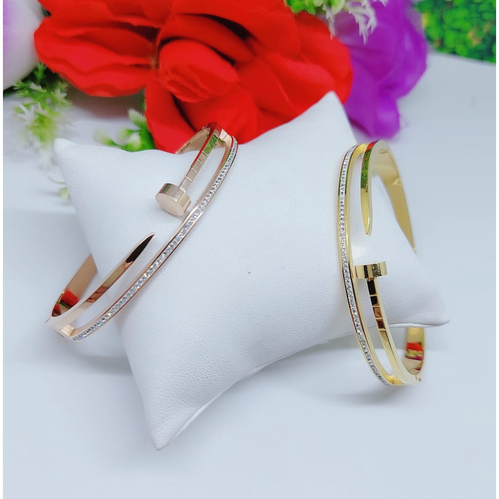 Gelang titanium permata fashion jewellery 0330