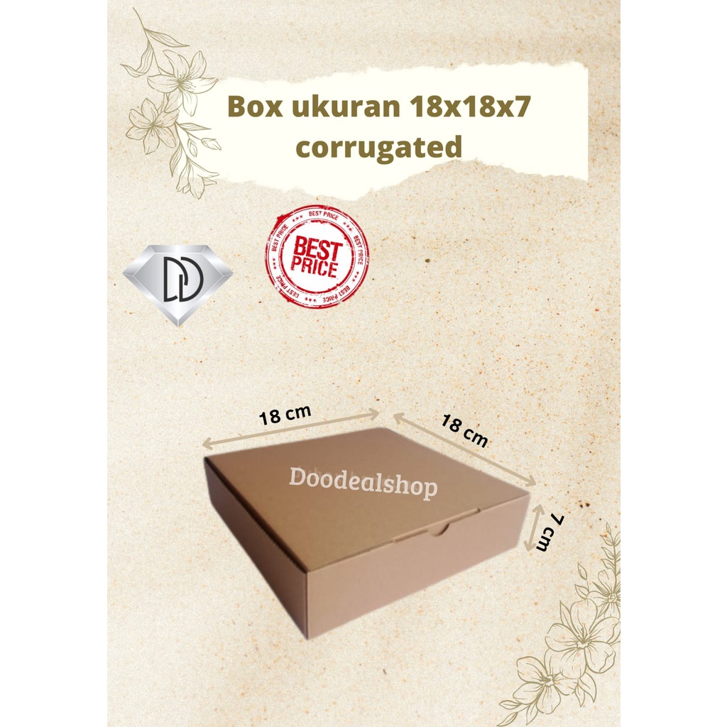 10pcs DUS PACKING 18x18x7(CORRUGATED DIE CUT) DUS PIZZA KARDUS BOX PACKING OLSHOP DUS HAMPERS BOX KA