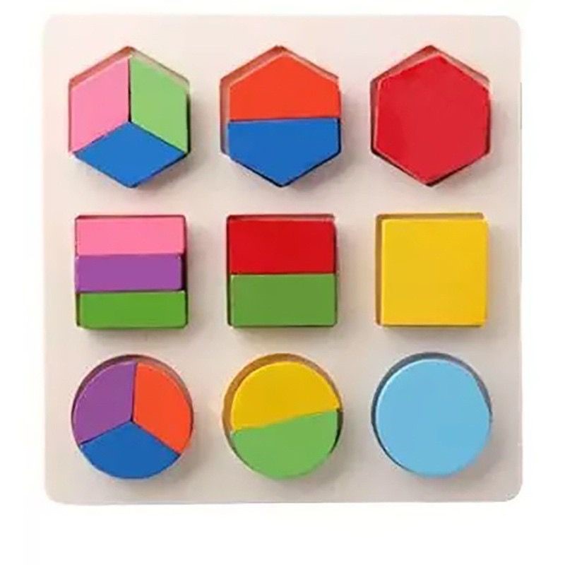 Mainan Edukasi Anak SHAPE PUZZLE Montessori Geometri Puzzle Shape Anak