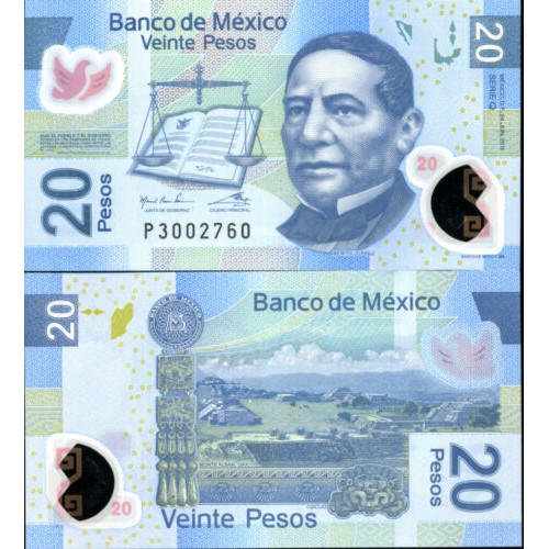

Uang Polymer 20 Pesos Mexico Tahun 2011 UNC